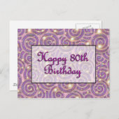 Carte Postale Joyeux 80ème Anniversaire (Devant / Derrière)