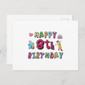 Carte Postale Joyeux 8e anniversaire. Vœux d'anniversaire de 8 a (Devant / Derrière)