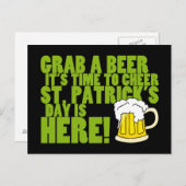 Carte Postale Joyeux à la Saint Patrick's Day (Devant / Derrière)