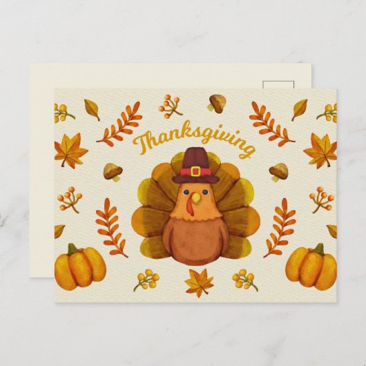 Carte Postale Joyeux Action de grâce (Devant / Derrière)
