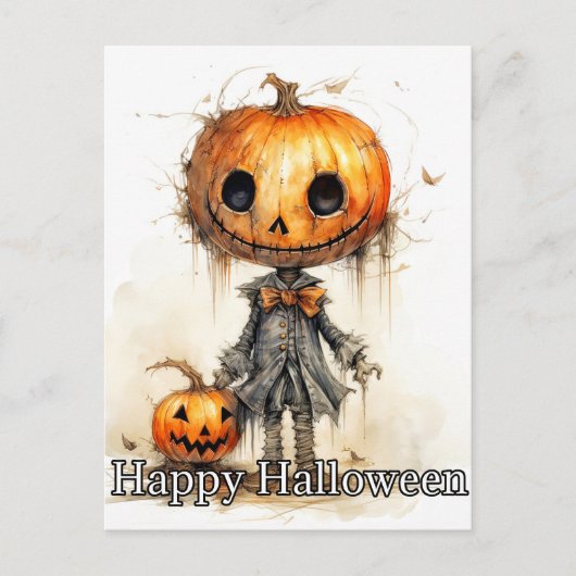 Carte Postale Joyeux ami Citrouille Halloween (Devant)