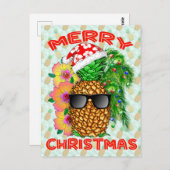 Carte Postale Joyeux ananas Christams (Devant / Derrière)