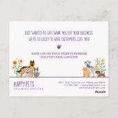 Carte Postale Joyeux Animaux de famille Soins pour animaux de co (Dos)