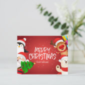 Carte Postale Joyeux animaux de Noël (Debout devant)