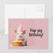 Carte Postale Joyeux anniv cochon ! (Devant / Derrière)