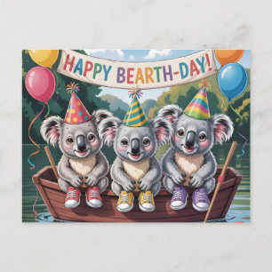 Carte Postale "Joyeux Annivers-koala" Illustration de la fête en
