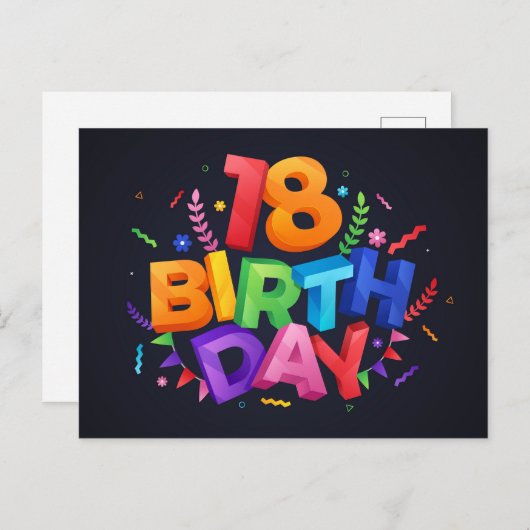 Carte Postale Joyeux anniversaire (Devant / Derrière)