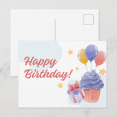 CARTE POSTALE JOYEUX ANNIVERSAIRE (Devant / Derrière)