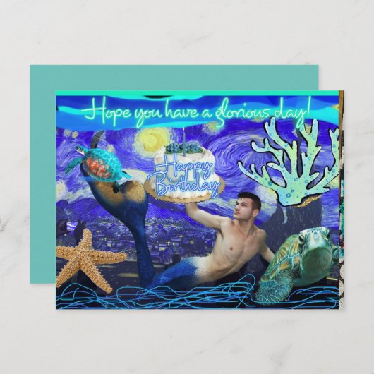 Carte postale joyeux anniversaire (Devant / Derrière)