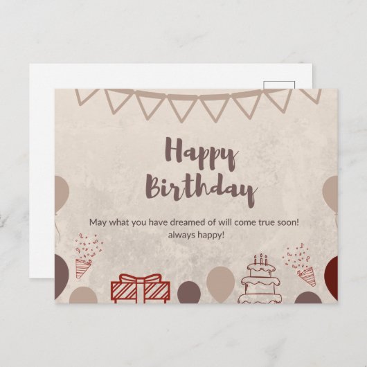 CARTE POSTALE JOYEUX ANNIVERSAIRE (Devant / Derrière)