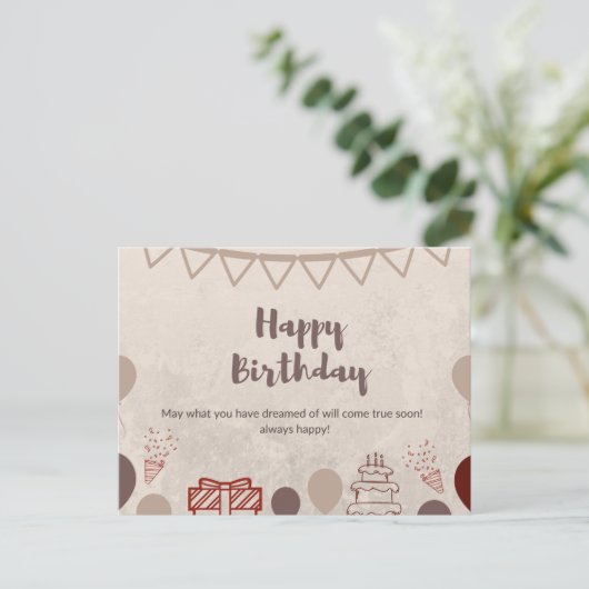 CARTE POSTALE JOYEUX ANNIVERSAIRE (Debout devant)