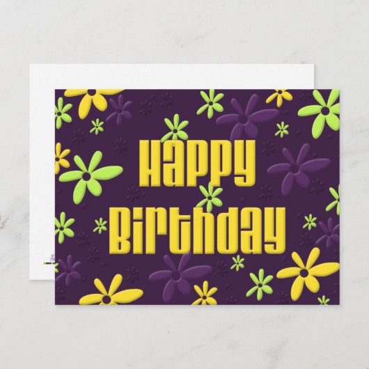 Carte Postale Joyeux anniversaire (Devant / Derrière)