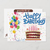 Carte Postale Joyeux anniversaire (Devant / Derrière)