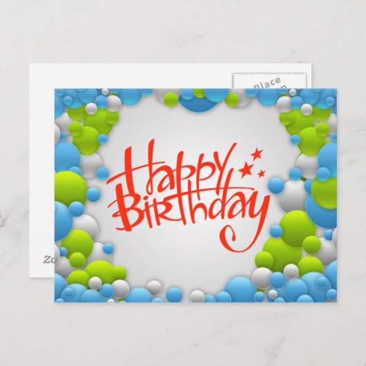 Carte Postale Joyeux anniversaire (Devant / Derrière)