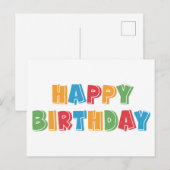 Carte Postale Joyeux Anniversaire  (Devant / Derrière)