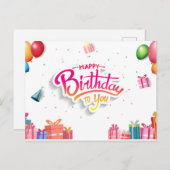 Carte Postale Joyeux anniversaire (Devant / Derrière)