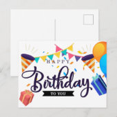 Carte Postale Joyeux Anniversaire (Devant / Derrière)