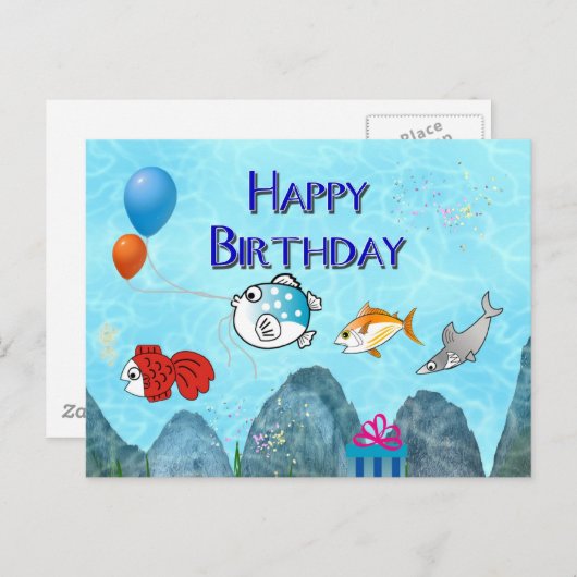 Carte Postale Joyeux anniversaire (Devant / Derrière)