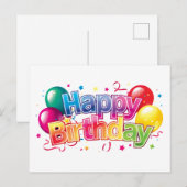 Carte Postale Joyeux Anniversaire (Devant / Derrière)