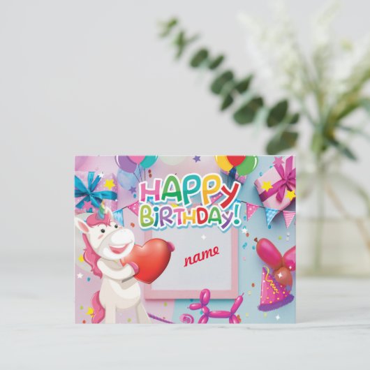 Carte Postale joyeux anniversaire (Debout devant)