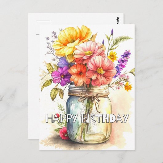 Carte Postale Joyeux Anniversaire (Devant / Derrière)