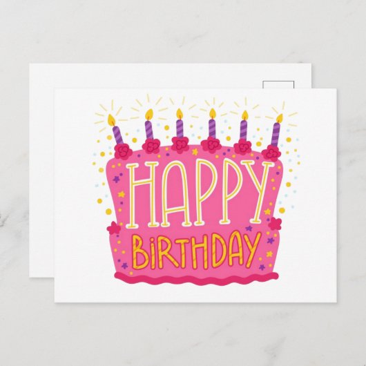 Carte Postale Joyeux anniversaire (Devant / Derrière)