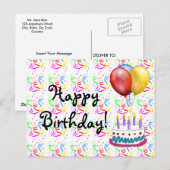 Carte Postale Joyeux anniversaire (Devant / Derrière)