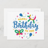 Carte Postale Joyeux Anniversaire (Devant / Derrière)