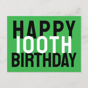 Carte Postale Joyeux Anniversaire 100 Ans Noir Blanc Moderne Gra
