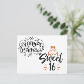 Carte Postale Joyeux Anniversaire 16 Ans Douce (Debout devant)