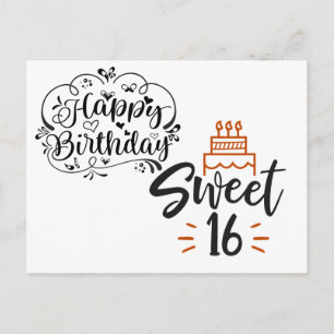 Carte Postale Joyeux Anniversaire 16 Ans Douce