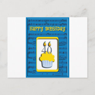 Carte Postale Joyeux anniversaire 40e