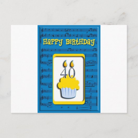 Carte Postale Joyeux anniversaire 40e (Devant)