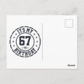 Carte Postale Joyeux anniversaire, 67 ans, six sept anniversaire (Dos)