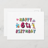 Carte Postale Joyeux anniversaire 6 ans d'anniversaire (Devant / Derrière)