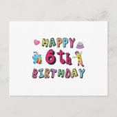 Carte Postale Joyeux anniversaire 6 ans d'anniversaire (Devant)