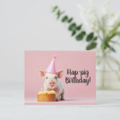 Carte Postale Joyeux anniversaire à cochon ! (Debout devant)