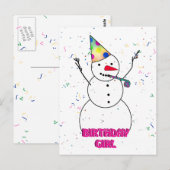 Carte Postale Joyeux anniversaire à la fille d'anniversaire! (Devant / Derrière)