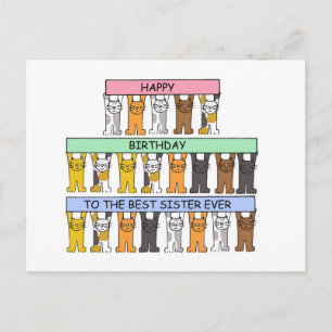 Carte Postale Joyeux anniversaire à la meilleure soeur jamais