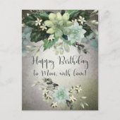 Carte Postale Joyeux Anniversaire À Maman | Aquarelle Succulent (Devant)