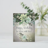 Carte Postale Joyeux Anniversaire À Maman | Aquarelle Succulent (Debout devant)