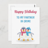 Carte Postale Joyeux Anniversaire à mon Complice d'anniversaire (Devant / Derrière)
