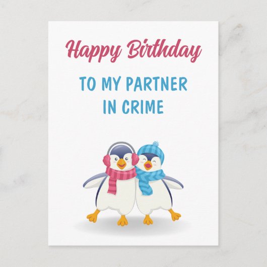 Carte Postale Joyeux Anniversaire à mon Complice d'anniversaire (Devant)