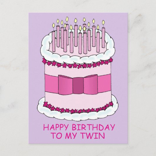 Carte Postale Joyeux anniversaire à My Twin Cake and Candles (Devant)