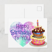 Carte Postale Joyeux Anniversaire à Toi (Devant / Derrière)