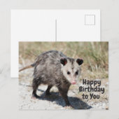 Carte Postale Joyeux Anniversaire à Toi Cute Opossum qui Marche  (Devant / Derrière)