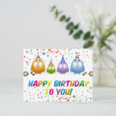 Carte Postale Joyeux Anniversaire à Toi de la part des Hiboux (Debout devant)