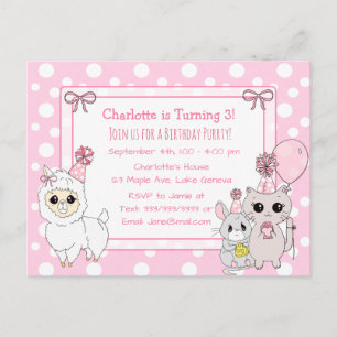 Carte Postale Joyeux Anniversaire à une Mignonne Chatonne, une L