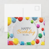 Carte Postale Joyeux Anniversaire à Vous (Devant / Derrière)