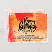 Carte Postale Joyeux anniversaire à vous Bible Verse (Devant / Derrière)